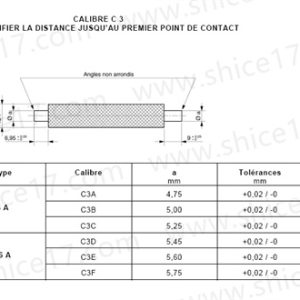 NF C61-314 C3C 6A插座接触面到铜夹紧件距离测试量规5.25mm法式插头插座量规
